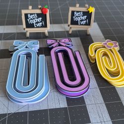 3d Printed Paper Clip And Best Teacher Ever Set
