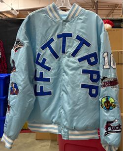 FTP LEAGUE VARSITY JACKET LIGHT BLUE
