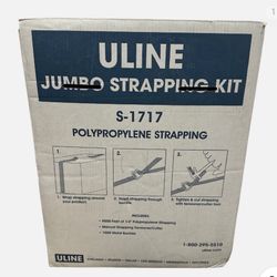ULine S-1717 Jumbo Polypropylene 9000' 1/2” —-only 500 Metal Buckles. (NO TENSIONER TOOL)