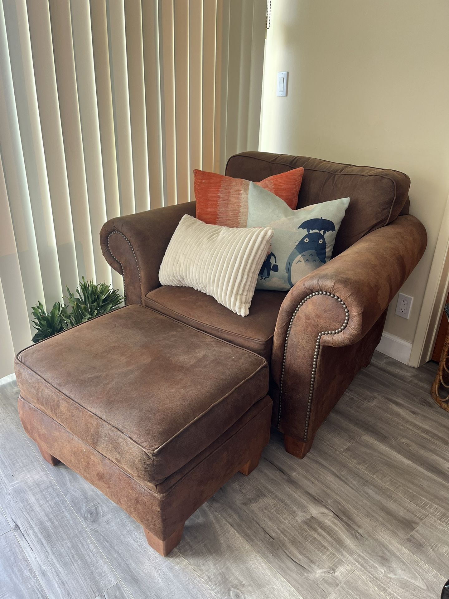 Comfy Library Chair And Ottoman