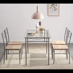 Glass dining table  Set 