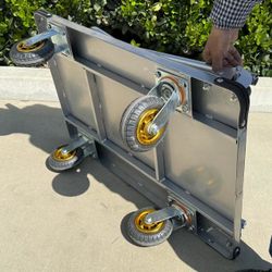 New In Box 36x24 Inch Platform 1600 Lbs Capacity Heavy Duty Commercial Grade Folds Foldable Flatbed Hand Truck Push Cart Dolly 