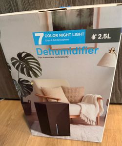 Brand New 2.5L Dehumidifier with 7-Color LED Night Light