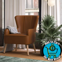 Novogratz William Tufted Accent Chair, Camel Faux Leather