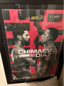 UFC 279 Diaz vs. Chimaev signed event poster
