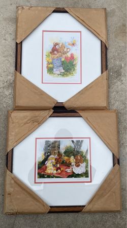 1985 Wendy Tosoff signed prints Piggi back and  Famiky picnic