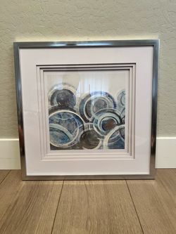 21x21 Glass Matte Silver Framed Circle Wall Art from At Home