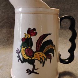 Metlox Poppytrail Provincial Rooster Pitcher with Handle