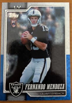 2026 Topps Fernando Mendoza RC #301 Blue White Sparkle Walmart Exclusive Raiders