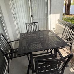 Comedor De Patio 4 Puestos - Metal 