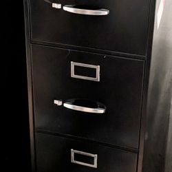 Four Drawer Black Filing Cabinet 