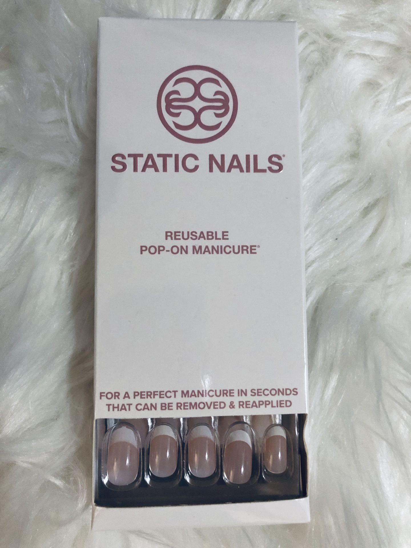 Reusable Pop on Nails Static Nails French Tip