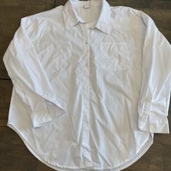 XL Birch and Stone Women’s White Button Top Long Sleeves Misses Juniors Oversized