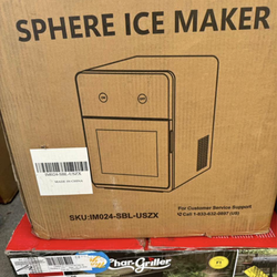 EUHOMY 12.6 in. 22 Ibs. Whiskey Ball Shaped Cocktail Ice Portable Countertop Ice Maker in Black with Auto-