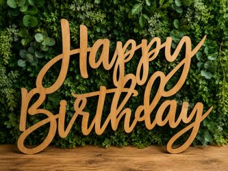 Wooden Happy Birthday Sign