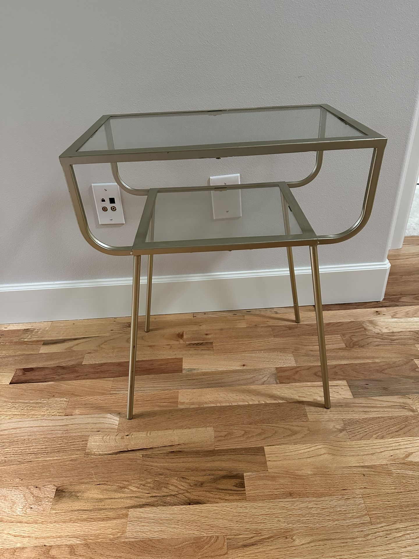 Glass Metal Side Table / Night Stand West Elm Dupe