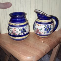 Cora Handpainted Holland Milk and Sugar Ceramics