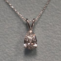 1ct Diamond Necklace In 14K White GOLD