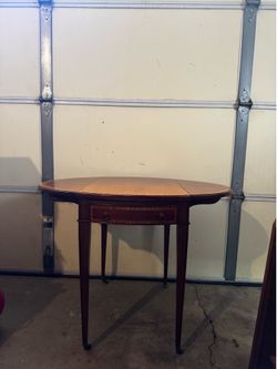 Small Oval Solid Wood Folding Side Table