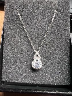 1.0 ct Moissanite Sterling silver necklace