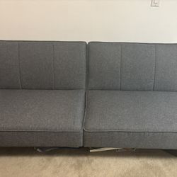 Mainstays 66” Studio futon, gray linen Upholstery 
