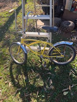 Vintage Yellow Schwinn muscle bike