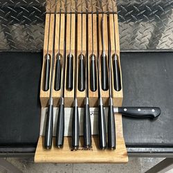 14pc Cooking Pleasures Kitchen Culinary Chef Knife Set with Drawer Holder