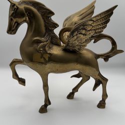 Vintage Solid Brass Mythical Pegasus Statue