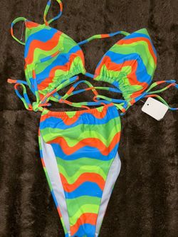 Colorful fluorescent bikini