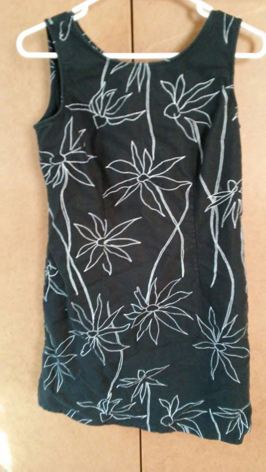 Kathy Lee Black Flower pattern sun dress sz Sm $10