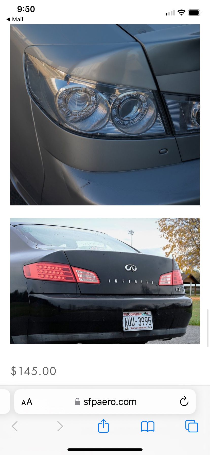 G35 Taillight Covers 