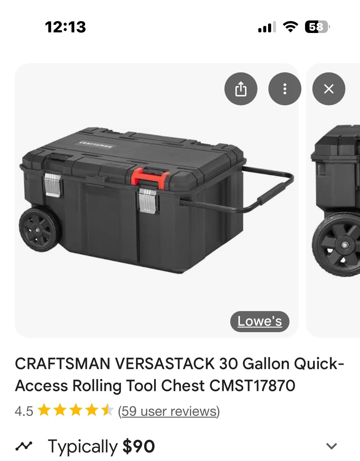 Craftsman Cersastack 30 Gallon Quick Access Rolling Tool Chest