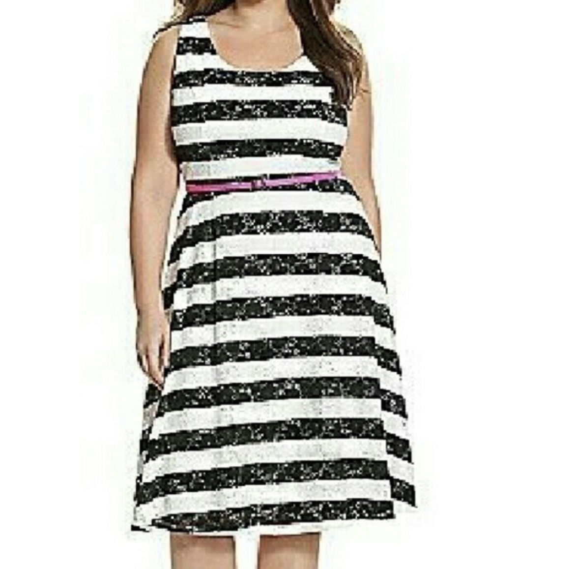 Lane Bryant Black & White Striped Dress - Size 20