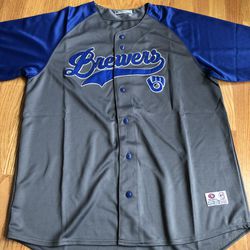 New MLB Brewers Jersey Genuine Merchandise True Fan Series Size XL 
