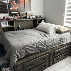 Full Bed With Drawers And Storage Under Mattress