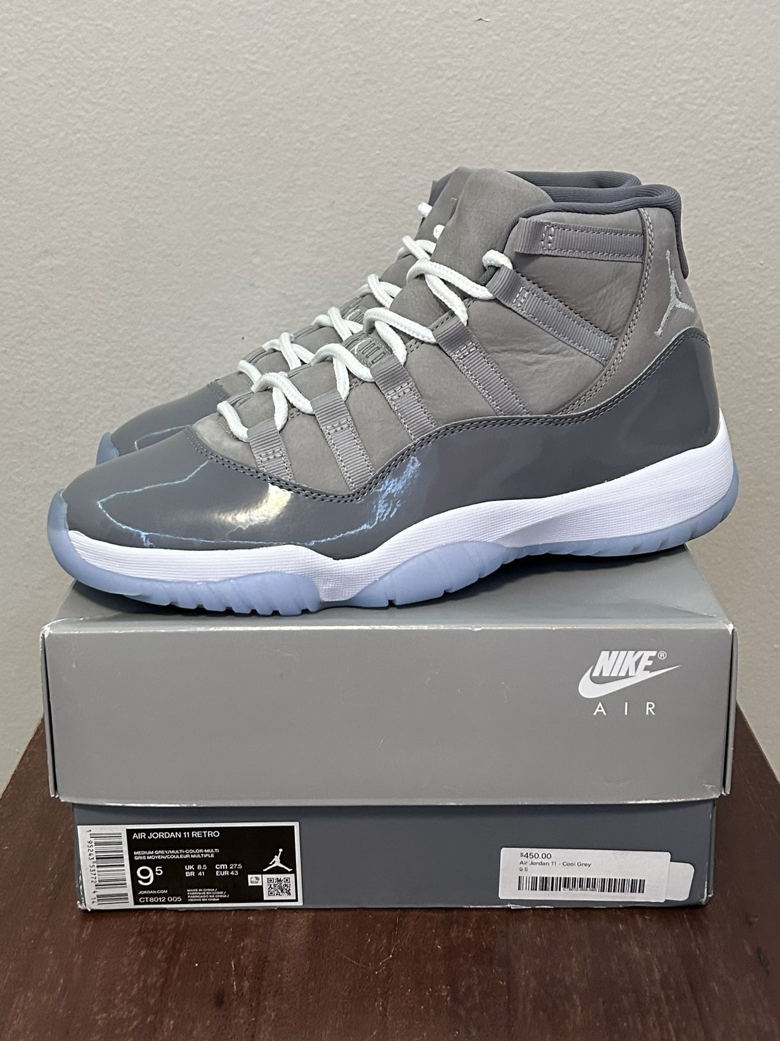 Jordan 11 Cool Grey Size 9.5