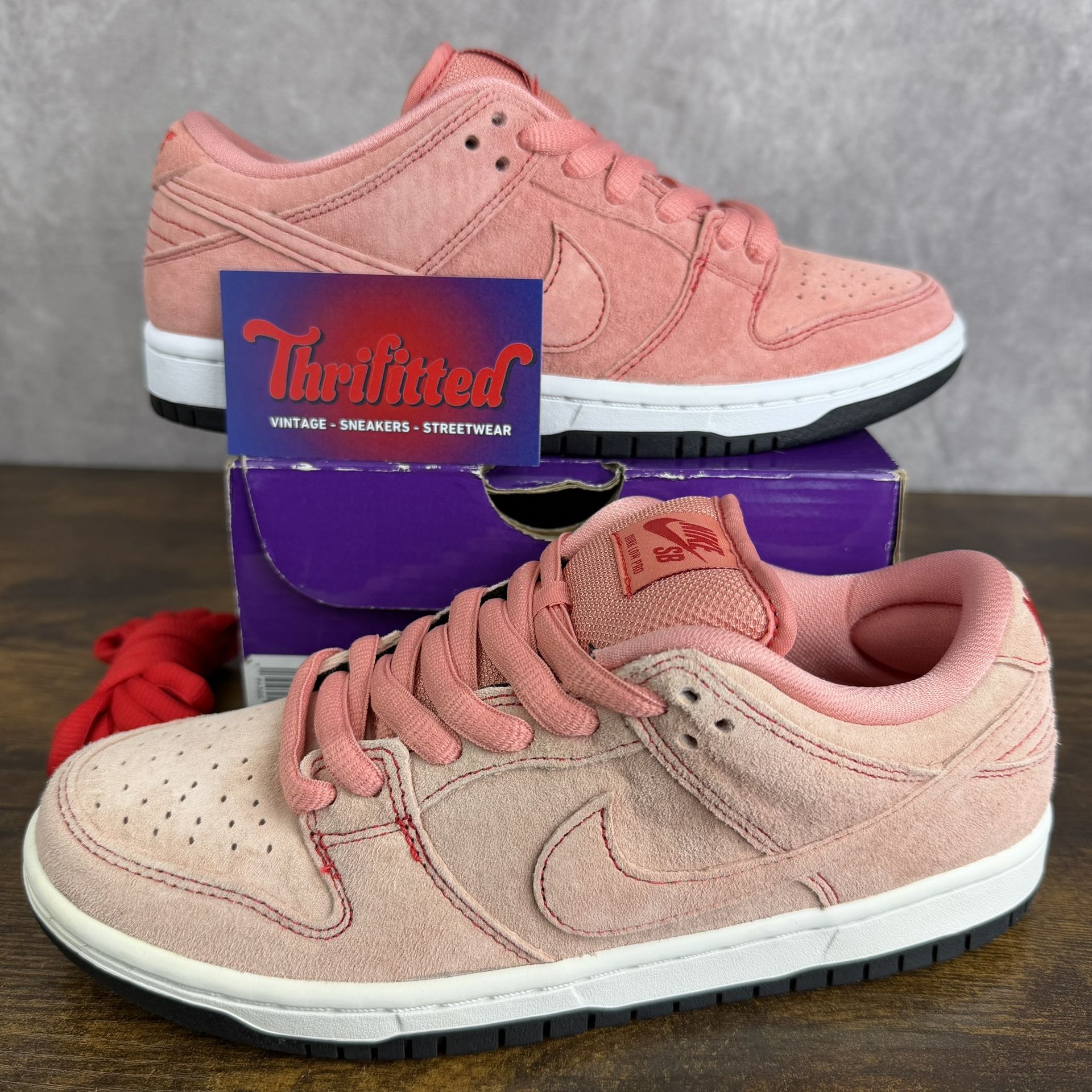 NEW Nike SB Dunk Low Pink Pig Size 5.5 / 7W CV1655-600 Men’s Skater Shoes OG Rare