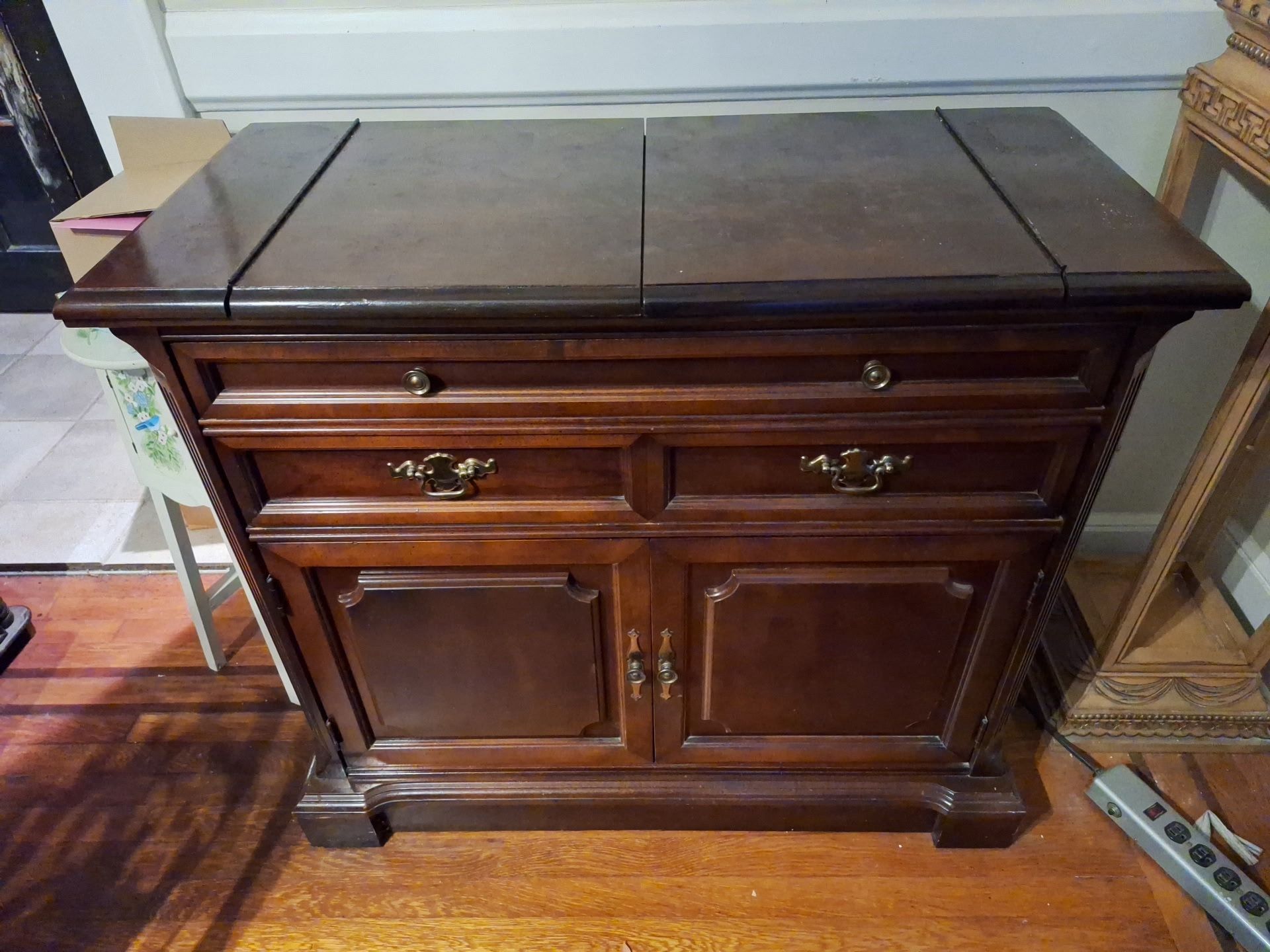 Antique buffet flip-top server or bar cabinet