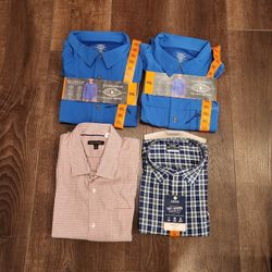 4 New with Tag Men's shirts, G.H. Bass & Co. and Izod, Banana Republic, size 2XL 