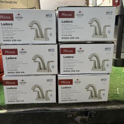 Ladera 4 in. Centerset Double Handle Bathroom Faucet in Spot Defense Brushed Nickel $35 Each