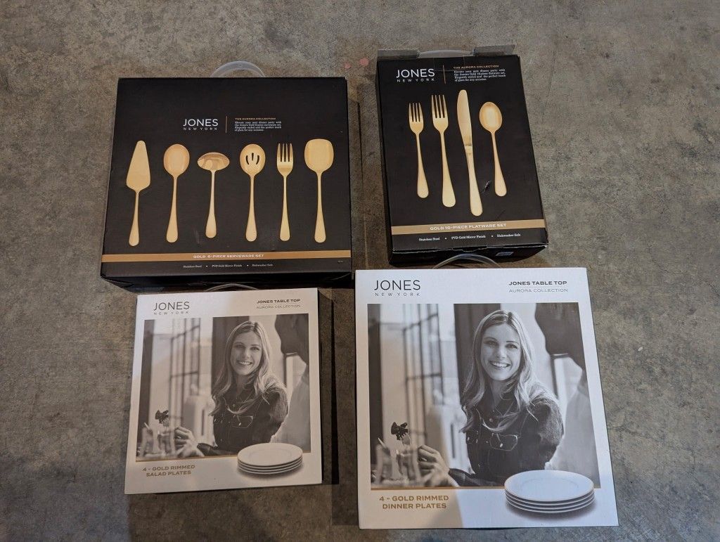 Plates, Salad Plates Serving Pcs And Silverware