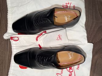 Christian Louboutin Black Cap Toe Oxford Dress Shoes EU 44.5 / US 11.5 - Like New