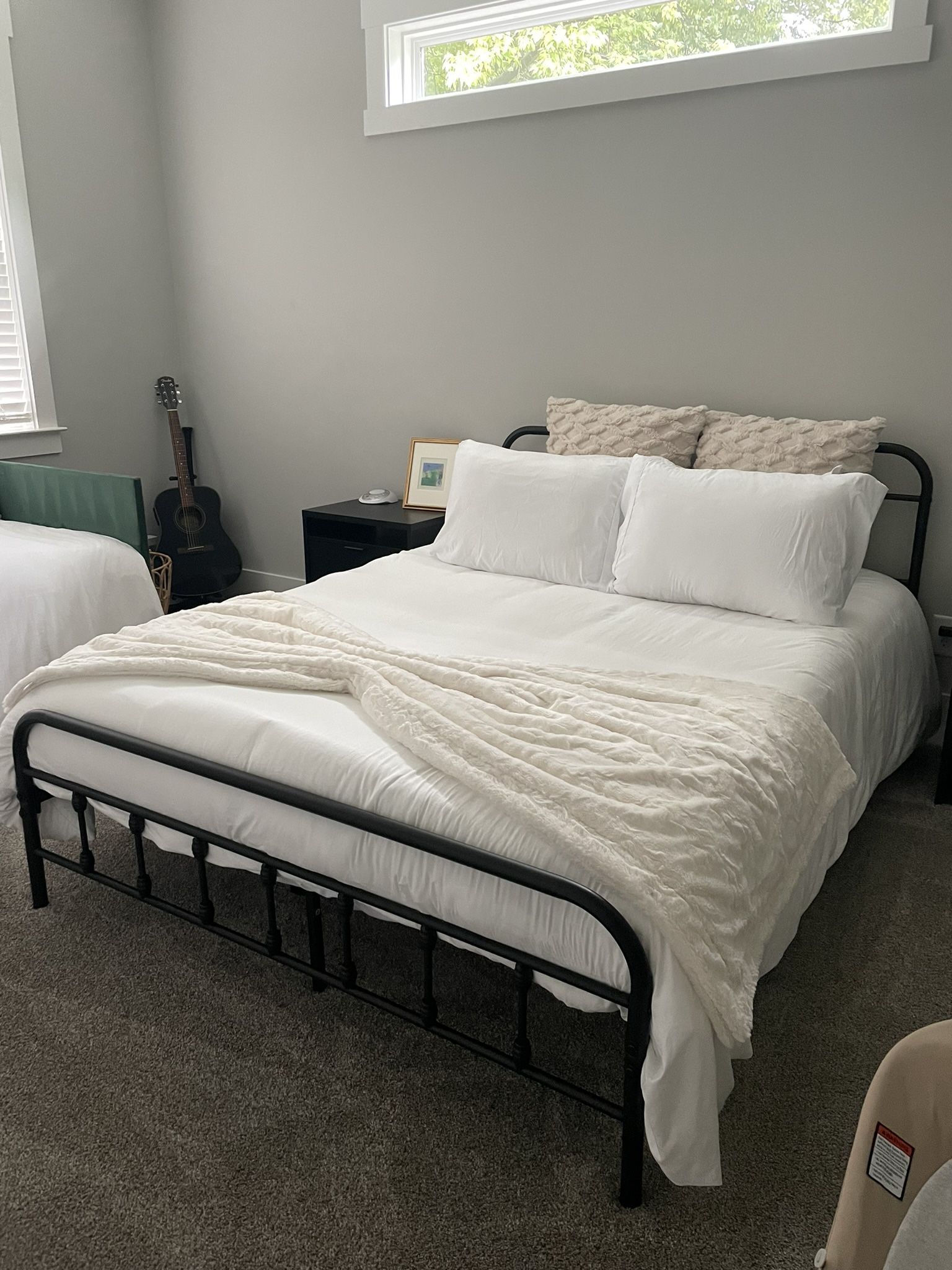 Queen Mattress + Bed Frame — Like New (Bought March 2024!)