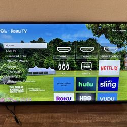 40 Inch Smart TV TCL w/Roku Remote