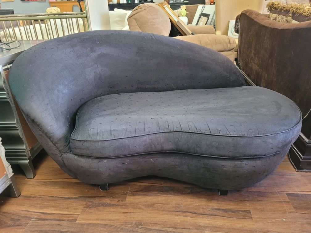 Grey Suede Chaise 