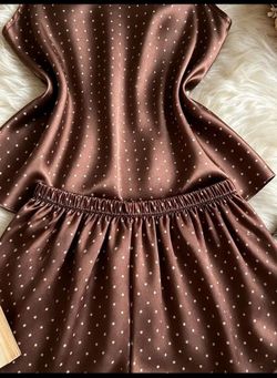 Brown Polka Dot Pajama Set Size Small