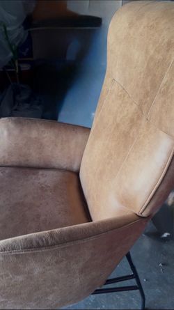 Tan suede Accent Chair with Metal Legs