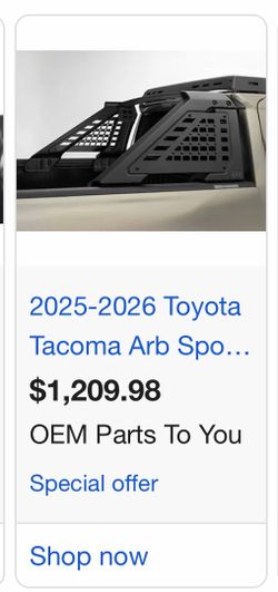 2024-2026 Tacoma Bed Rack