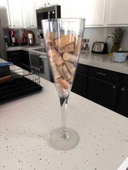 Large Champagne Glass Kitchen Decor w/Corks