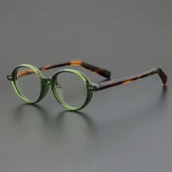 New Stylish Green & Brown Tortoise Shell Round Vintage Style Full Rim Eyeglasses Fashion Glasses
